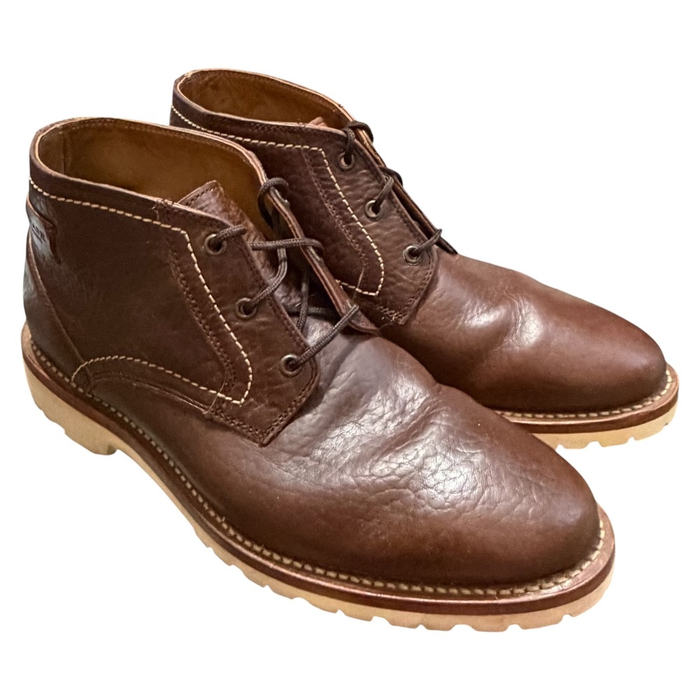 Trask Reserve Mens Brown Leather Chukka Boots Vibram Lug Sole 9.5 M USA 30-10076